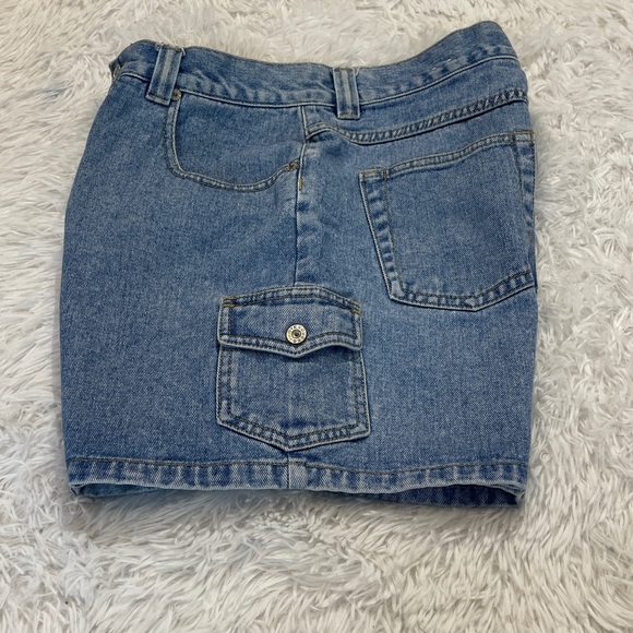 NO EXCUSES SIZE 12 Denim Blue Women's Shorts CARGO POCKET - Picture 8 of 10